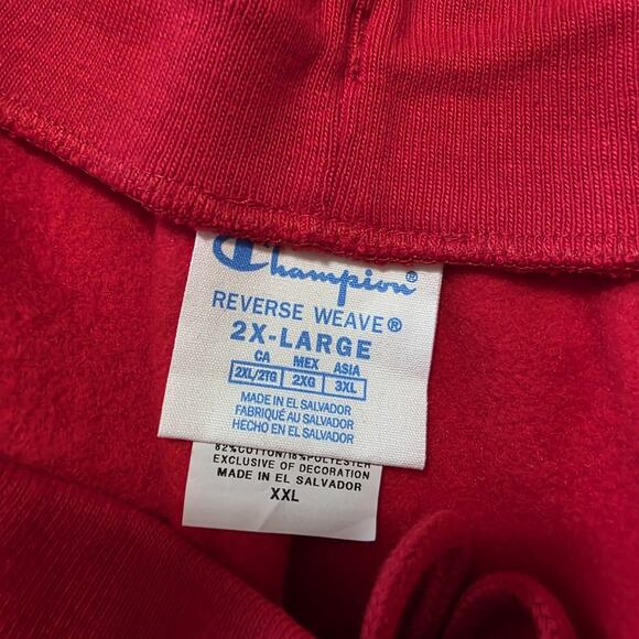 Champion Reverse Weave Retro 90’s Sweat Shorts Red Sz XXL - Picture 3 of 6
